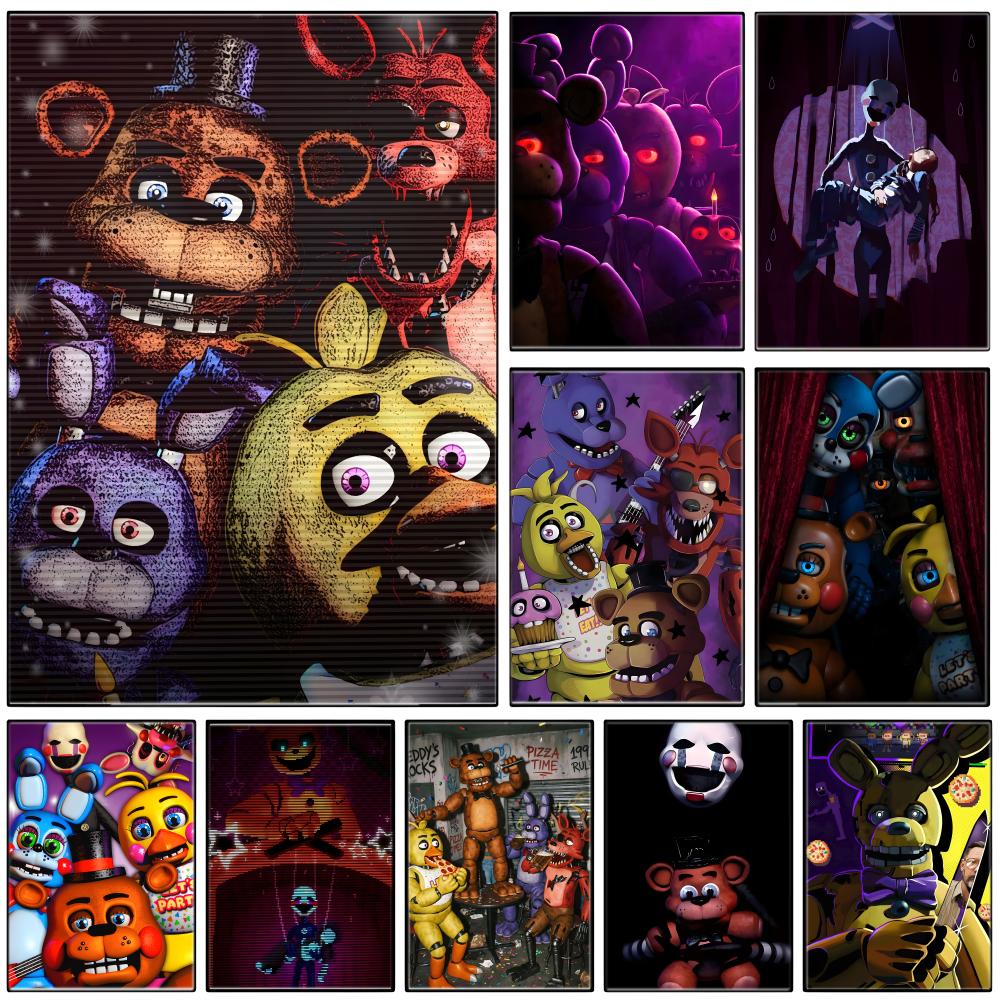 Gaming Console Wallpaper - Pôster de Terror Animatrônico Escuro F-FNAF,