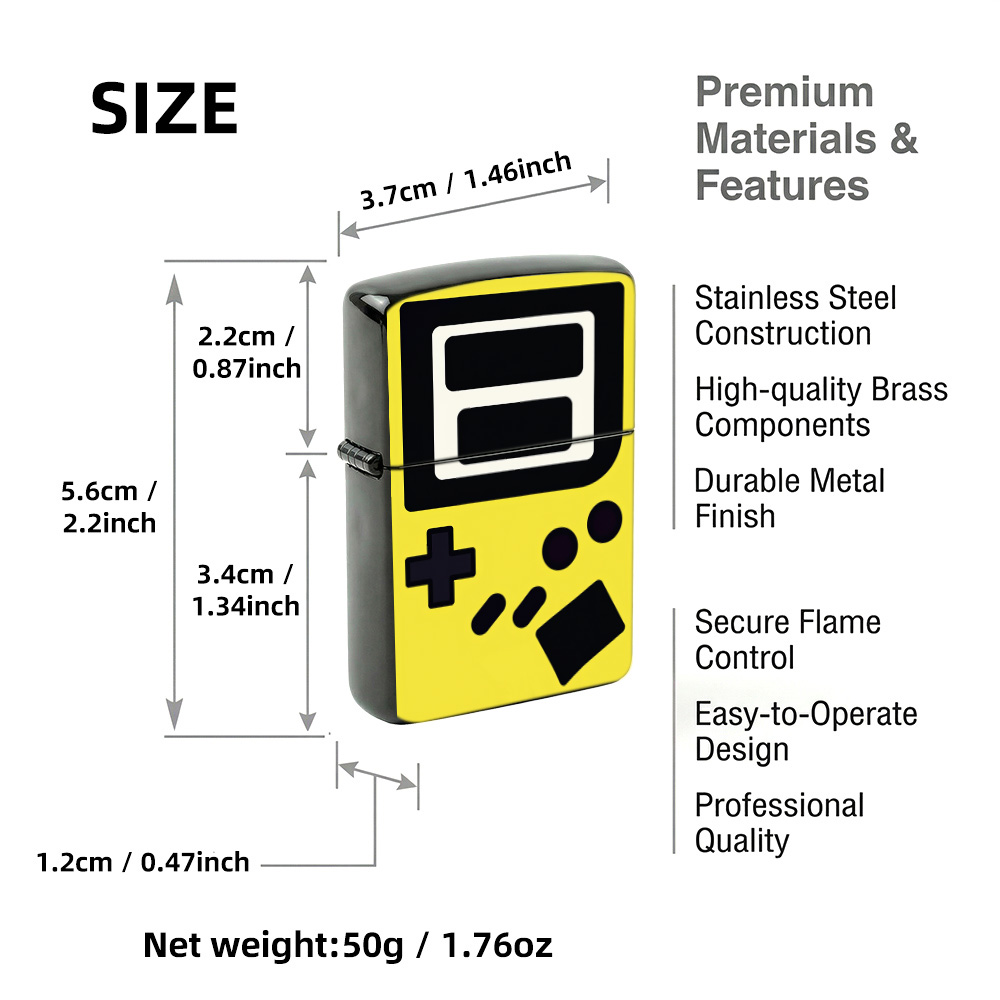Isqueiros retrô com design de  - Retro.Gaming Console Yellow avaliação e preço