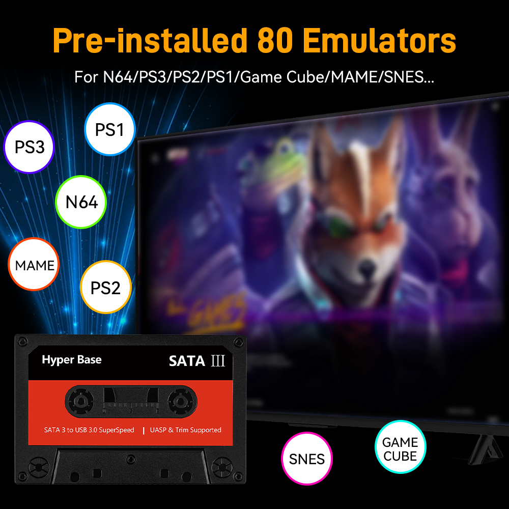 Batocera 500g/2t emulador jogo - Gaming Console In Chinese avaliação e preço