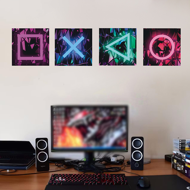 4 pçs crianças sala de jogos j - Gaming Console Wallpaper avaliação e preço